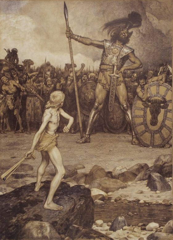 "David und Goliath", 1888. Colour lithograph; image: 78 x 58 cm